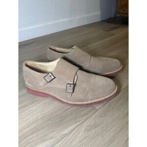 NEW 1901 Double Monk Strap Tan Suede Oxford Shoe Men’s Sz 9.5 M Classic